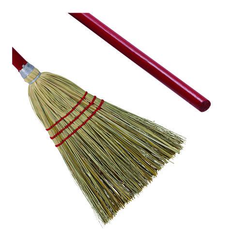 Image of BoardwalkÂ® Corn/fiber Brooms, Corn/synthetic Fiber Bristles, 36" Overall Length, Gray/natural, 12/carton
