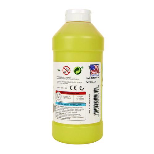 Image of Crayola® 54-2016-034 Washable Paint, Yellow, 16 Oz Bottle