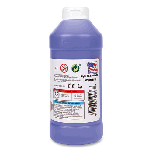 Image of Crayola® 54-2016-042 Washable Paint, Blue, 16 Oz Bottle