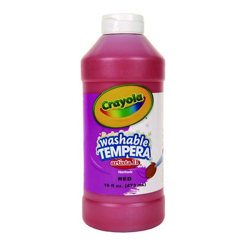 Image of Crayola® 543115038 Artista Ii Washable Tempera Paint, Red, 16 Oz Bottle