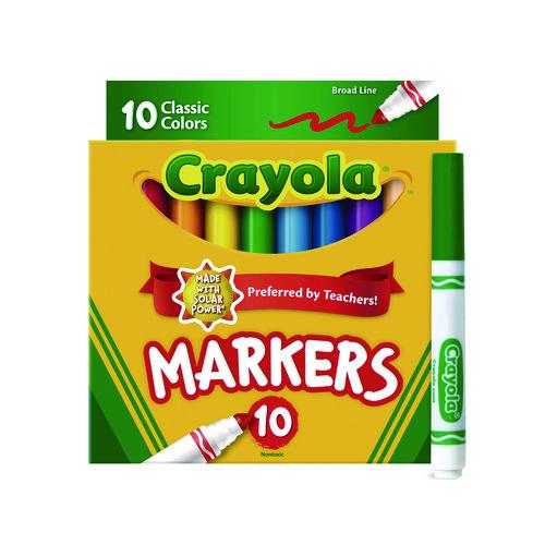 Image of Crayola® 587722 Non-Washable Marker, Broad Bullet Tip, Assorted Classic Colors, 10/Pack