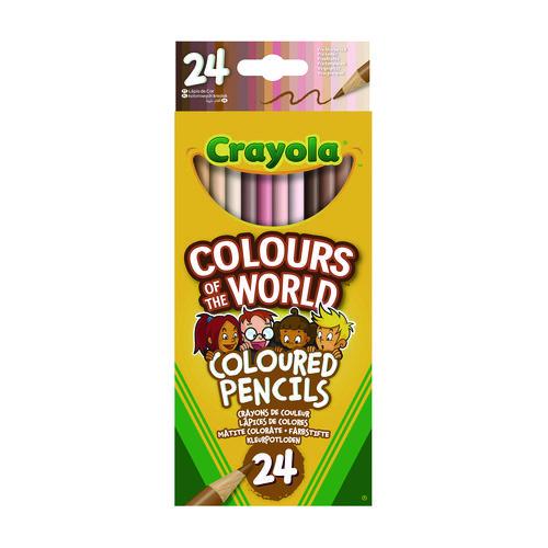 Image of Crayola® 68-4607 Colors of the World Colored Pencils, Assorted Lead and Barrel Colors, 24/Pack