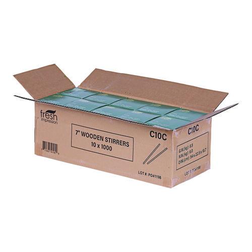 Image of Eco-Products® NT-ST-C10C Wooden Stir Sticks, 7", 1,000/Pack, 10 Packs/Carton