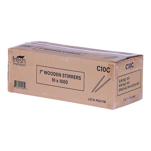 Image of Eco-Products® NT-ST-C10C Wooden Stir Sticks, 7", 1,000/Pack, 10 Packs/Carton