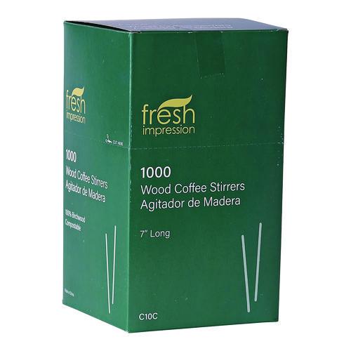 Image of Eco-Products® NT-ST-C10C Wooden Stir Sticks, 7", 1,000/Pack, 10 Packs/Carton