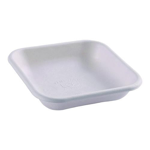 Image of Eco-ProductsÂ® Vanguard Worldview Renewable and Compostable Sugarcane Takeout Containers, 9.9 oz, 5 x 5 x 1, White, 800/Carton