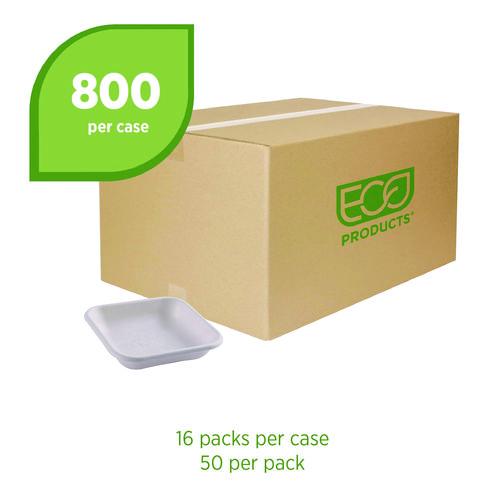 Image of Eco-ProductsÂ® Vanguard Worldview Renewable and Compostable Sugarcane Takeout Containers, 9.9 oz, 5 x 5 x 1, White, 800/Carton