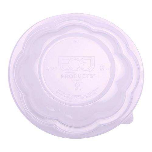 Image of Eco-Products® EP-SBLID Renewable and Compostable Lids, Fits 24, 32 and 48 oz Salad Bowls, Clear, Plastic, 300/Carton