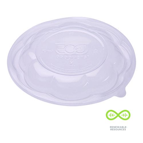Image of Eco-Products® EP-SBLID Renewable and Compostable Lids, Fits 24, 32 and 48 oz Salad Bowls, Clear, Plastic, 300/Carton