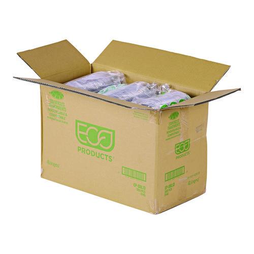 Image of Eco-Products® EP-SBLID Renewable and Compostable Lids, Fits 24, 32 and 48 oz Salad Bowls, Clear, Plastic, 300/Carton