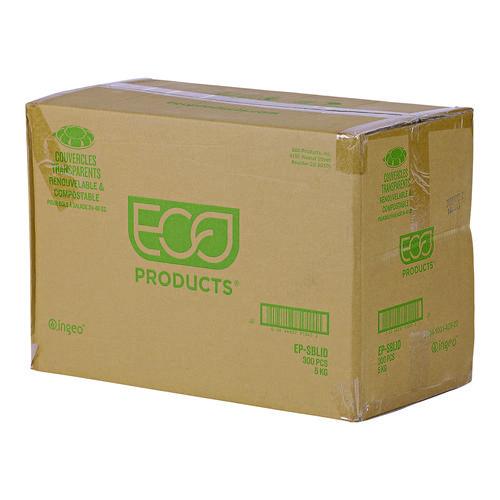 Image of Eco-Products® EP-SBLID Renewable and Compostable Lids, Fits 24, 32 and 48 oz Salad Bowls, Clear, Plastic, 300/Carton