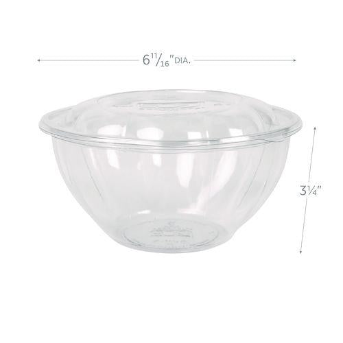 Image of Eco-Products® EP-SB32 Renewable and Compostable Salad Bowls with Lids, 32 oz, Clear, Plastic, 50/Pack, 3 Packs/Carton