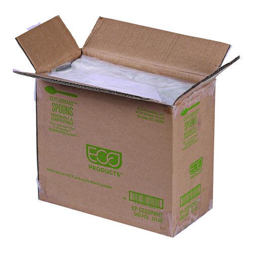 Image of Eco-Products® EP-CE6SPWHT Cutlery for Cutlerease Dispensing System, Spoon, Plastic, White, 960/Carton