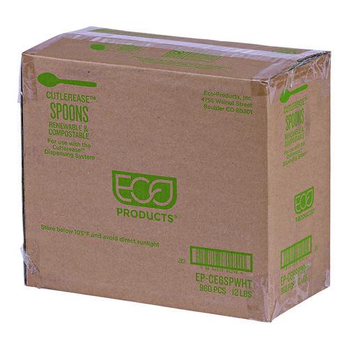 Image of Eco-Products® EP-CE6SPWHT Cutlery for Cutlerease Dispensing System, Spoon, Plastic, White, 960/Carton