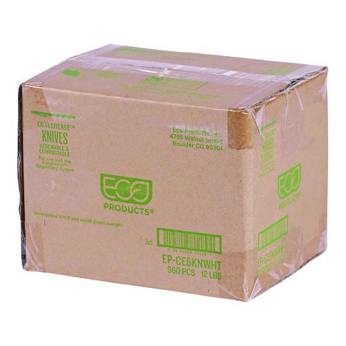 Image of Eco-Products® EP-CE6KNWHT Cutlery for Cutlerease Dispensing System, Knife, Plastic, White, 960/Carton