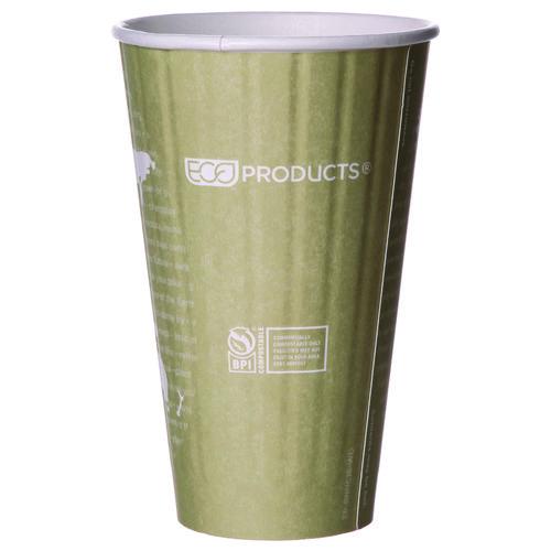 Image of Eco-Products® EP-BNHC16-WD World Art Renewable and Compostable Insulated Hot Cups, 16 oz, Paper, Brown/White, 40/Pack, 15 Packs/Carton