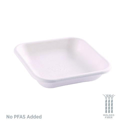 Image of Eco-ProductsÂ® Vanguard Worldview Renewable and Compostable Sugarcane Takeout Containers, 9.9 oz, 5 x 5 x 1, White, 800/Carton