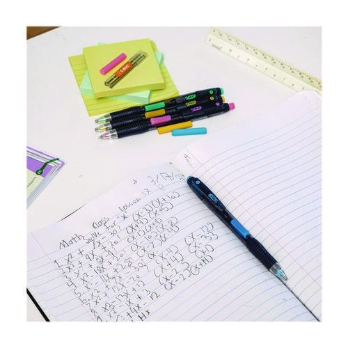 Image of BIC® MV7PRP4-BLK Break-Resistant Mechanical Pencils with Erasers, 0.7 mm, HB (#2), Black Lead, Assorted Barrel Colors, 4/Pack