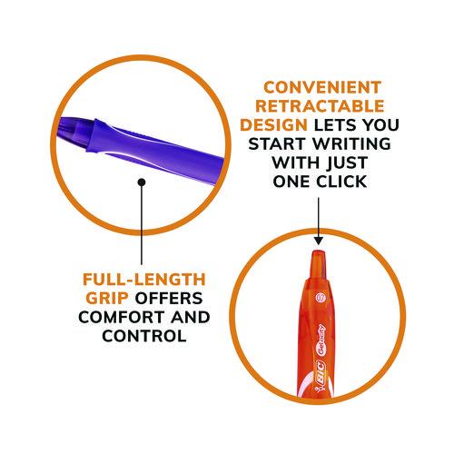 Image of BIC® RGLCGA16-AST Gel-ocity Quick Dry Gel Pen, Retractable, Medium 0.7 mm, Assorted Ink and Barrel Colors, 16/Pack