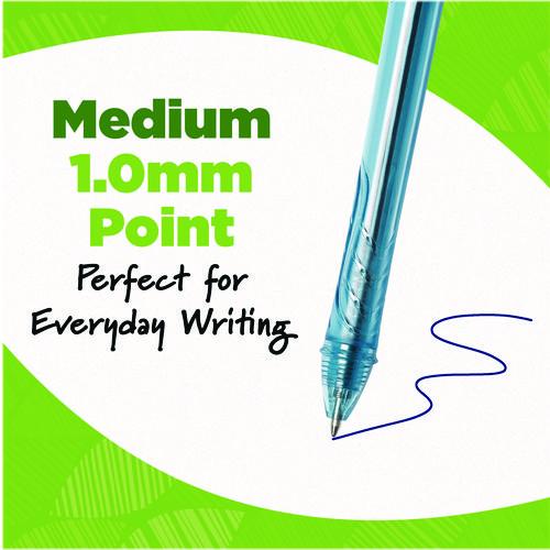 Image of BIC® RGLE11-AST Ecolutions Gel Pen, Retractable, Medium 1 mm, Assorted Ink Colors, Blue Barrel, 12/Pack