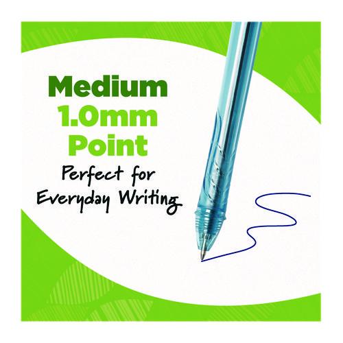 Image of BIC® RGLE11-BLU Ecolutions Gel Pen, Retractable, Medium 1 mm, Blue Ink, Blue Barrel, 12/Pack