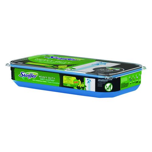 Image of Swiffer® 76471 Heavy-Duty Wet Refill Cloths, 8 x 10, Gain Original Scent, White, 10 Cloths/Tub