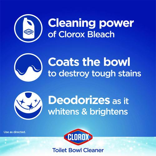 Image of Clorox® 30924 Disinfecting Toilet Bowl Cleaner with Bleach, Rain Clean Scent, 24 oz Bottle, 2/Pack