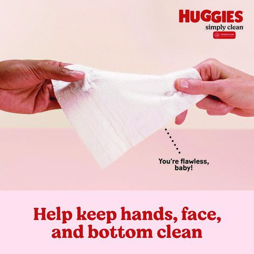 Image of Huggies® 53611 Simply Clean Fragrance Free Baby Wipes, 64/Pack, 11 Packs/Carton