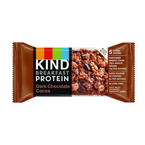Image of KIND PHW41936 Breakfast Protein Bars, Dark Chocolate Cocoa, 1.76 oz Two-Bar Packs, 6/Box