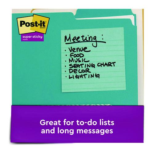 Image of Post-it® Notes Super Sticky 675-6SSJOY Note Pads in Summer Joy Color Collection Colors, 4" x 4", Note Ruled, 90 Sheets/Pad, 6 Pads/Pack