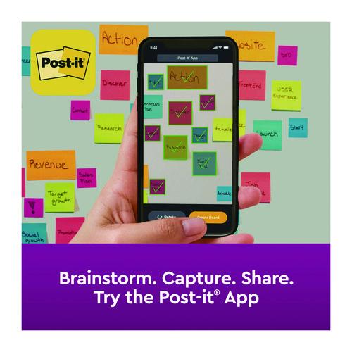 Image of Post-it® Notes Super Sticky 675-6SSJOY Note Pads in Summer Joy Color Collection Colors, 4" x 4", Note Ruled, 90 Sheets/Pad, 6 Pads/Pack