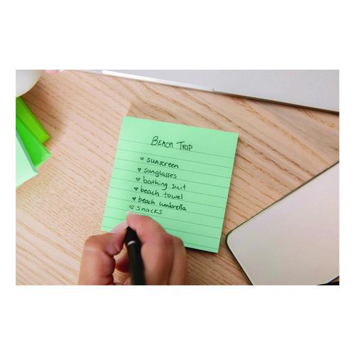 Image of Post-it® Notes Super Sticky 675-6SSJOY Note Pads in Summer Joy Color Collection Colors, 4" x 4", Note Ruled, 90 Sheets/Pad, 6 Pads/Pack