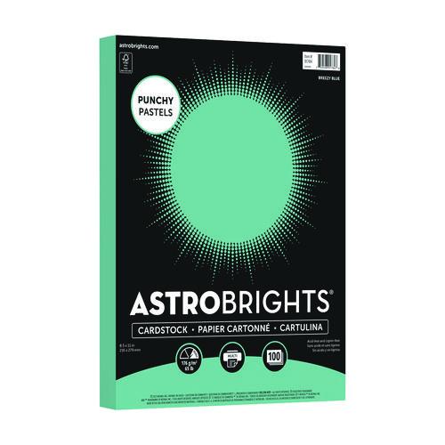 Image of Astrobrights® 91784 Color Cardstock -"Punchy Pastels" Assortment, 65 lb Cover Weight, 8.5 x 11, Breezy Blue, 100/Pack