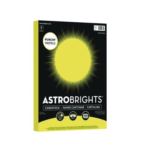 Image of Astrobrights® 91785 Color Cardstock -"Punchy Pastels" Assortment, 65 lb Cover Weight, 8.5 x 11, Lively Lemon, 100/Pack
