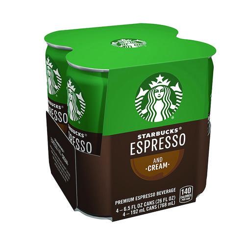 Image of Starbucks® PEP10451 Cold Brew Coffee, Doubleshot Espresso and Cream, 6.5 oz Can, 24/Carton