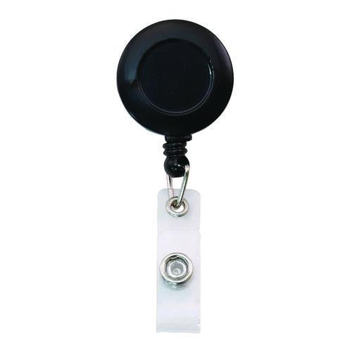 Image of Advantus Clip-On Badge Reel, Extends 30", Black, 12/Pack