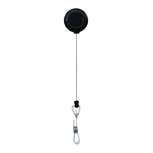 Image of Advantus Clip-On Badge Reel, Extends 30", Black, 12/Pack