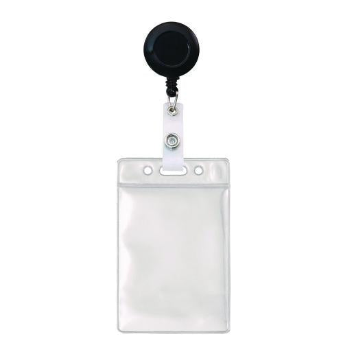 Image of Advantus 75684 ID Badge Holder, Clear, Vertical Orientation, 2.38 x 3.5 Insert, 50/Pack