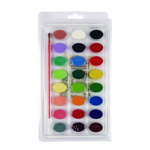 Image of Crayola® BIN530524-3 Washable Watercolor Paint, 24 Assorted Colors, Palette Tray