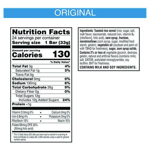 Image of Kellogg's® KEE27140 Rice Krispies Treats Homestyle Original Cereal Bar, 1.16 Bar, 24/Box