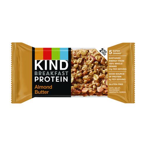 Image of KIND PHW41935 Breakfast Protein Bars, Almond Butter, 1.76 oz Two-Bar Packs, 6/Box