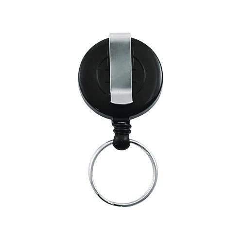 Image of Advantus 97121 Badge Reel with Split Key Ring, Extends 30", Black, 12/Box