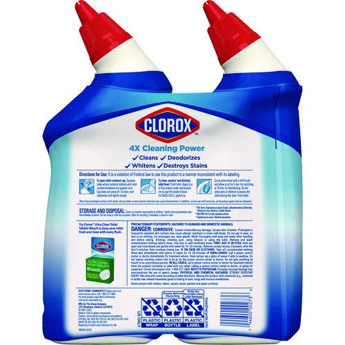 Image of Clorox® 30924 Disinfecting Toilet Bowl Cleaner with Bleach, Rain Clean Scent, 24 oz Bottle, 2/Pack