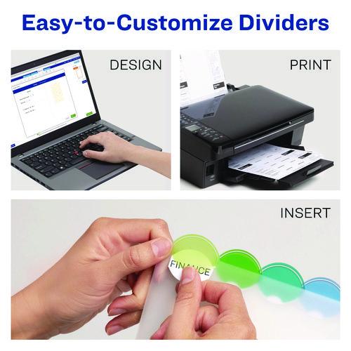 Image of Avery® 11293 Insertable Style Edge Tab Plastic 1-Pocket Dividers, 8-Tab, 11.25 X 9.25, Translucent, 1 Set