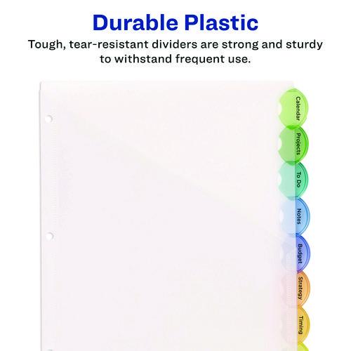 Image of Avery® 11293 Insertable Style Edge Tab Plastic 1-Pocket Dividers, 8-Tab, 11.25 X 9.25, Translucent, 1 Set