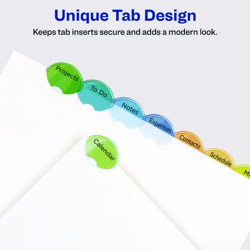 Image of Avery® 11293 Insertable Style Edge Tab Plastic 1-Pocket Dividers, 8-Tab, 11.25 X 9.25, Translucent, 1 Set