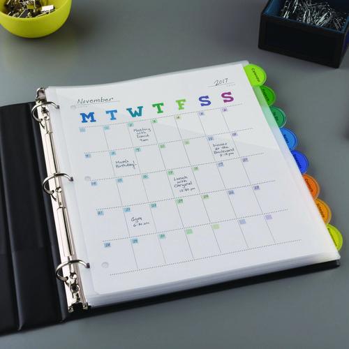 Image of Avery® 11293 Insertable Style Edge Tab Plastic 1-Pocket Dividers, 8-Tab, 11.25 X 9.25, Translucent, 1 Set