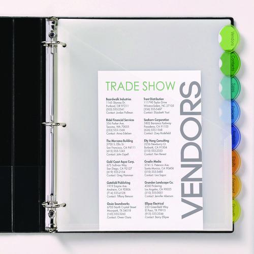 Image of Avery® 11293 Insertable Style Edge Tab Plastic 1-Pocket Dividers, 8-Tab, 11.25 X 9.25, Translucent, 1 Set