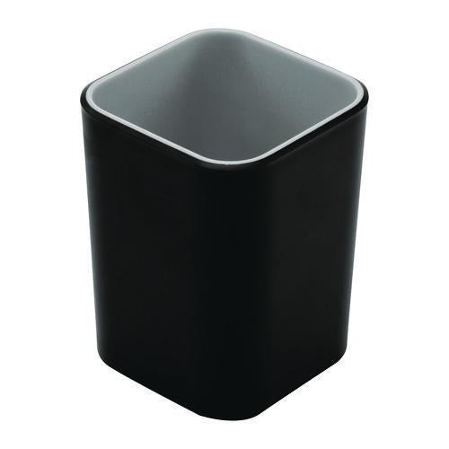 Image of Advantus 37680 Fusion Pencil Cup, Plastic, 2.99 x 2.99 x 3.96, Black/Gray