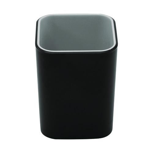 Image of Advantus 37680 Fusion Pencil Cup, Plastic, 2.99 x 2.99 x 3.96, Black/Gray